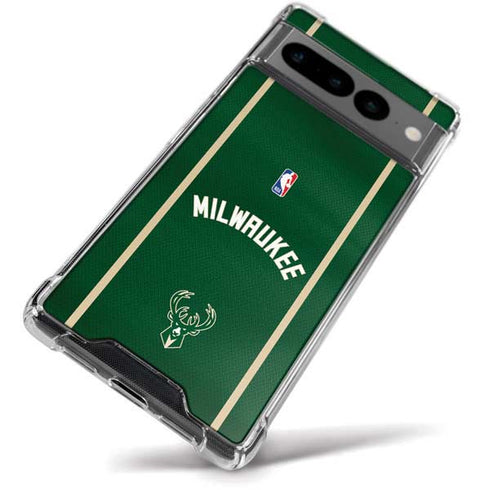 NBA Milwaukee Bucks Jersey Google Pixel 7 Pro Clear Case